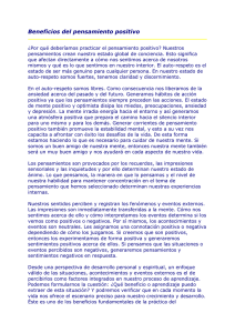 Beneficios del pensamiento positivo