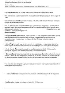 Atletas Que Quedaron Cerca De Las Medallas