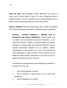 Doctrina - Causales subjetivas y objetivas para la terminación del