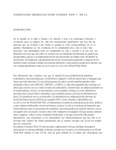 EVIDENCIANDO DIFERENCIAS ENTRE INTERNET WWW Y WB