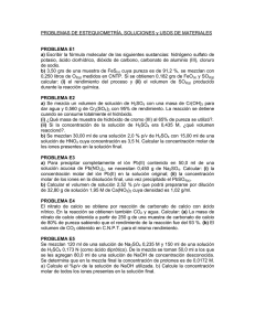 Problemas adicionales de Estequiometría, Soluciones y TP "Usos