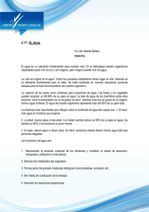 El agua es un elemento fundamental para nuestra vida