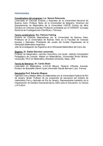 PROFESORES Coordinadora del programa: Lic. Norma Pietrocola
