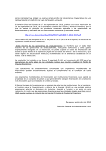 NOTA INFORMATIVA SOBRE LA NUEVA RESOLUCIÓN DE