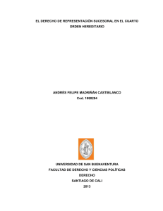 EL DERECHO DE REPRESENTACIÓN SUCESORAL EN EL