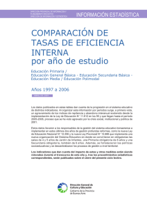 Tasas de Eficiencia Interna - Dirección General de Cultura y