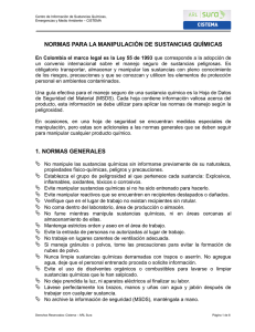 Normas para la manipulacin de sustancias qumicas