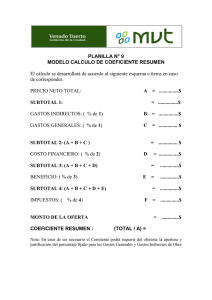 PLANILLA N° 9 MODELO CALCULO DE COEFICIENTE RESUMEN