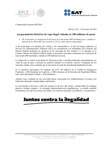 Aseguramiento histórico de ropa ilegal valuada en 100 millones de