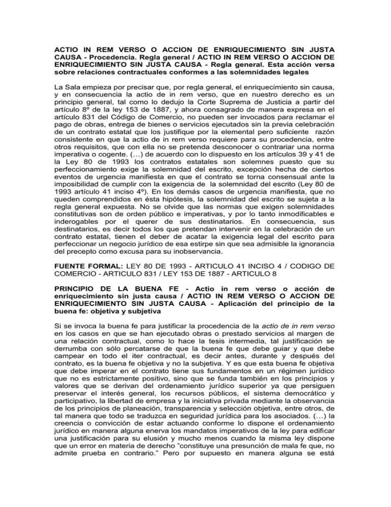 ACTIO IN REM VERSO O ACCION