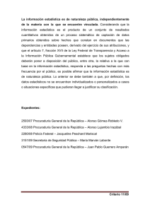 La información estadística es de naturaleza pública