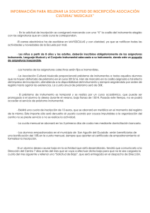 información para rellenar la solicitud de inscripción