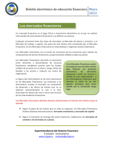 Los mercados financieros - Superintendencia del Sistema Financiero