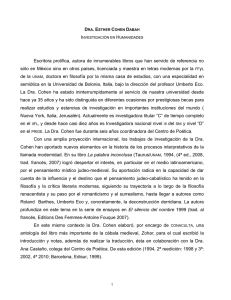 Esther Cohen Dabah: Biografía e Investigación en Humanidades