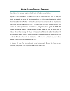 maría cecilia sánchez barreiro - Tribunal Electoral del Poder Judicial