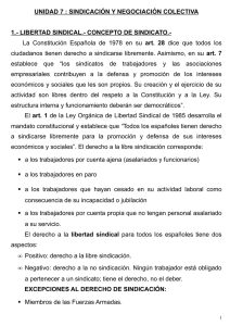 UNIDAD 7 : SINDICACIÓN Y NEGOCIACIÓN COLECTIVA 1