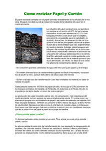 Como reciclar Papel y Cartón