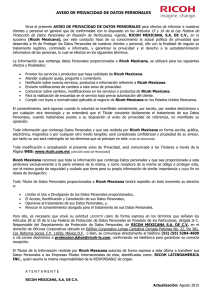 AVISO DE PRIVACIDAD DE DATOS PERSONALES