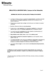 Normas de Uso de las Salas de Trabajo en Grupo