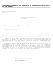 Modelo de carta denegando la cesión o subarriendo de local de