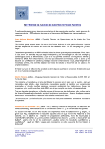 TESTIMONIOS DE ALGUNOS DE NUESTROS ANTIGUOS