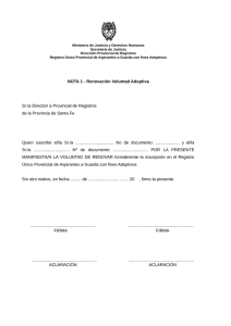 NOTA 1 - Renovación Voluntad Adoptiva Sr./a Director/ a Provincial
