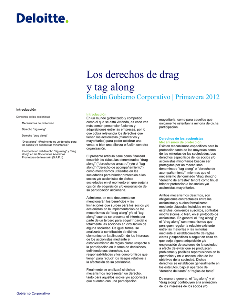 Los derechos de drag y tag along