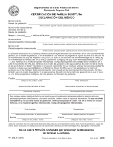 CERTIFICACIÓN DE FAMILIA SUSTITUTA DECLARACIÓN DEL