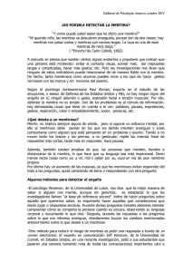 ¿es posible detectar la mentira
