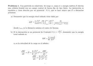 dW dt =P = 2 3 z2e2 c3 v˙2 = dW dr r˙ dW dr = 2 3 z2e2 c3 v˙2 v