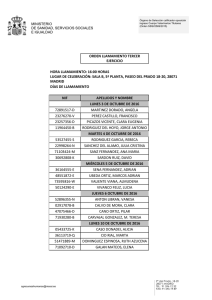 ORDEN LLAMAMIENTO TERCER EJERCICIO HORA