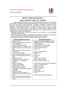ARTES INDUSTRIALES Y EDUCACIÓN PARA EL HOGAR