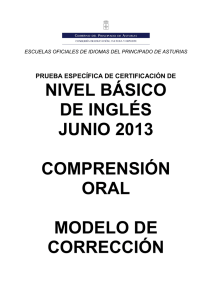 nivel básico de inglés junio 2013 comprensión oral