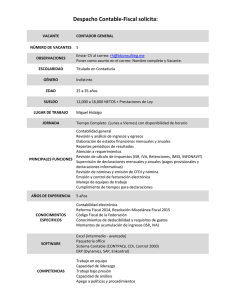 Despacho Contable-Fiscal solicita:
