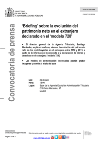sobre la evolución del patrimonio neto en el extranjero declarado en