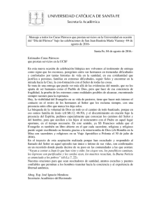 Mensaje a todos los Curas Párrocos que prestan servicios en la