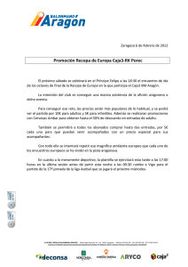 Promoción Recopa de Europa Caja3-RK Porec
