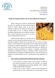 Dietas de emagrecimento com ou sem Hidratos de