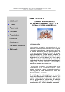 Control microbiológico de materias primas y productos