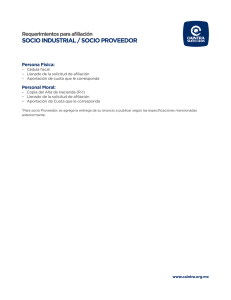 SOCIO INDUSTRIAL / SOCIO PROVEEDOR