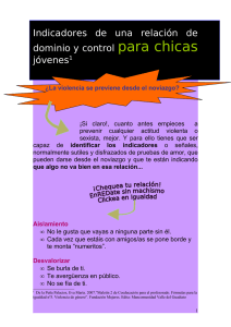 Indicadores de una relación de dominio y control para chicas jóvenes