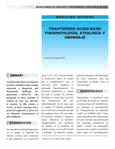 TRASTORNOS ÁCIDO-BASE: FISIOPATOLOGÍA, ETIOLOGÍA Y