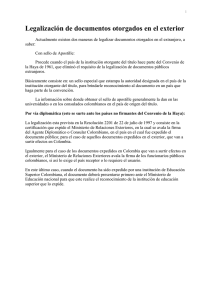 Legalización de documentos otorgados en el exterior