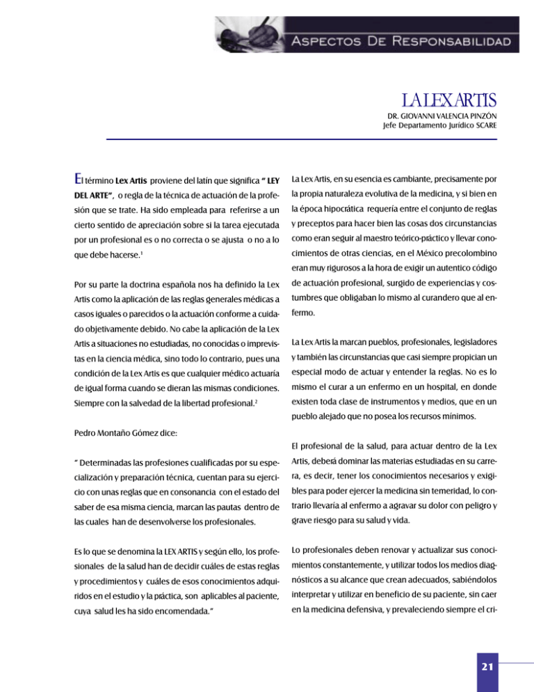 La Lex Artis - Revista Medico Legal