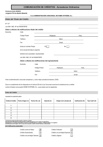 COMUNICACIÓN DE CRÉDITOS - Acreedores