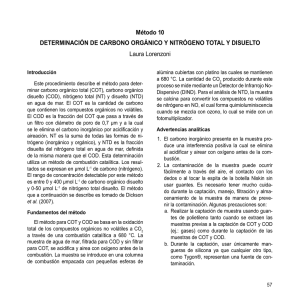 Método 10 DETERMINACIÓN DE CARBONO ORGÁNICO Y