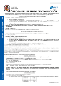 PRÓRROGA DEL PERMISO DE CONDUCCIÓN