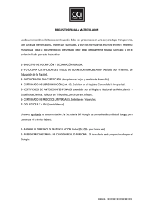 Descargar formulario de matriculación
