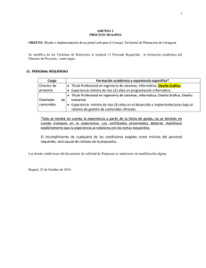 11. PERSONAL REQUERIDO Cargo Formación académica y