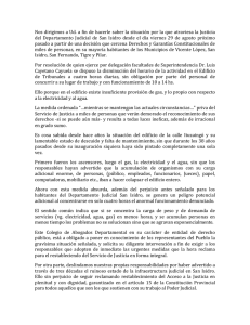 Nos dirigimos a Ud. a fin de hacerle saber la situación por la que